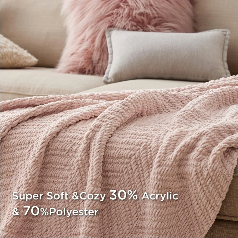 Light Pink Cozy Ultra Soft Bedroom Indoor outdoor Throw Blanket- Gift/Presence